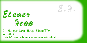 elemer hepp business card